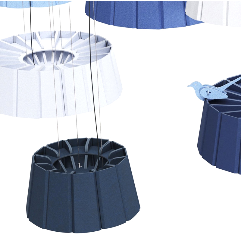 Modern Design Acoustic Panel Baffles Sound-Absorbing at Environment-Friendly Polyester Fiber Board Strip Shape para sa Gym Use