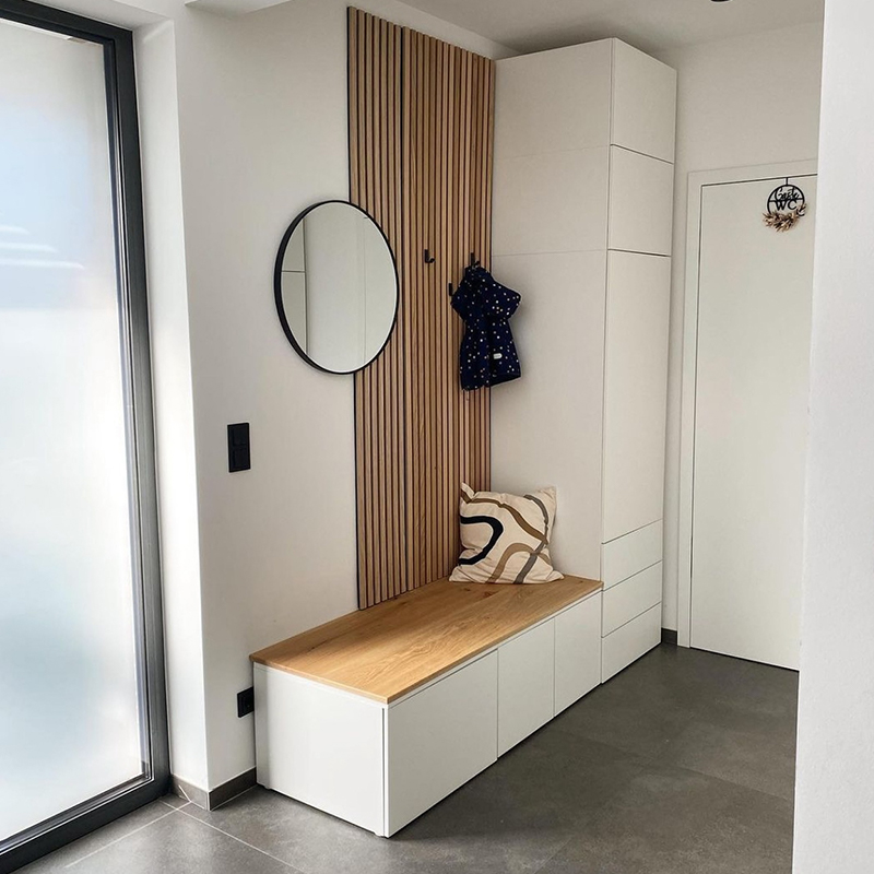 Akupanel Design Wood Acoustic Wall Panels 3D Model Soundproof Wooden Slats para sa Home Hotel School Cinema Hospital Paggamit