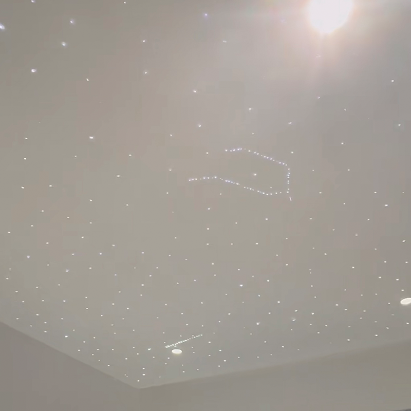 Modernong Makukulay na Fiber Optic Acoustic Stretch Ceiling para sa Mga Hotel Remote Control Ambient Star Light Ambient Star Light Heat