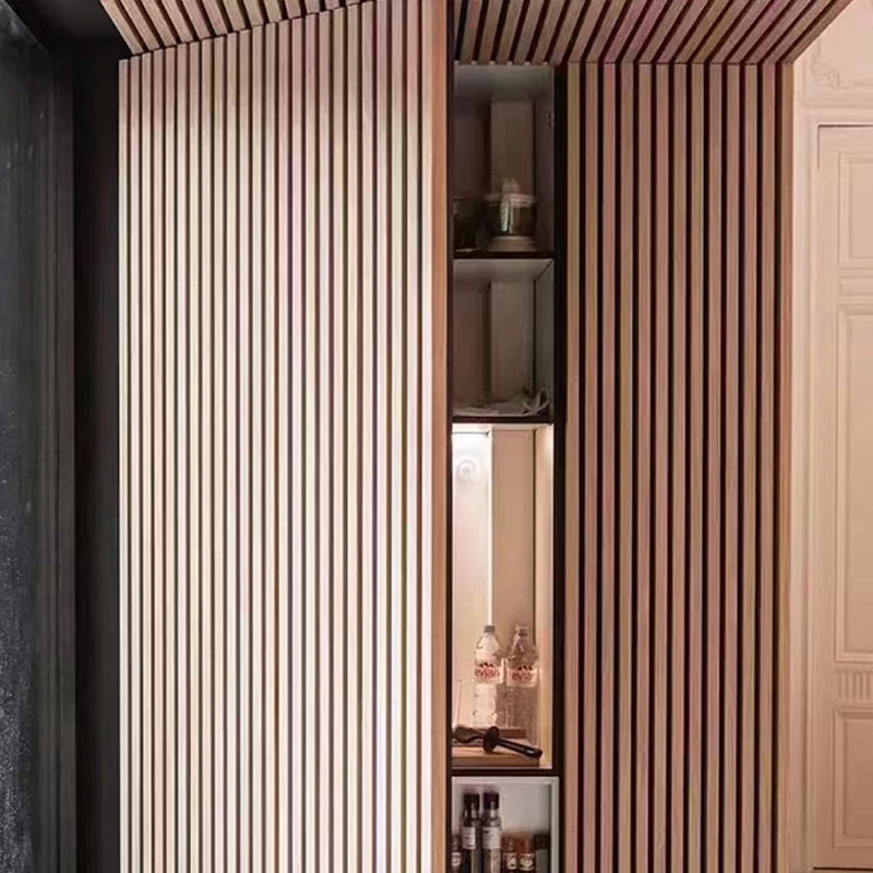 Spesonic Wood Slat Wall Panel para sa Interior Noise Cancelling Acoustic Decorative 3D Sound Absorbing Wall Paneling Akupanel